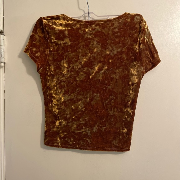 Forever21 Velvet Cropped Top Rust Color Size Medium - Picture 5 of 7